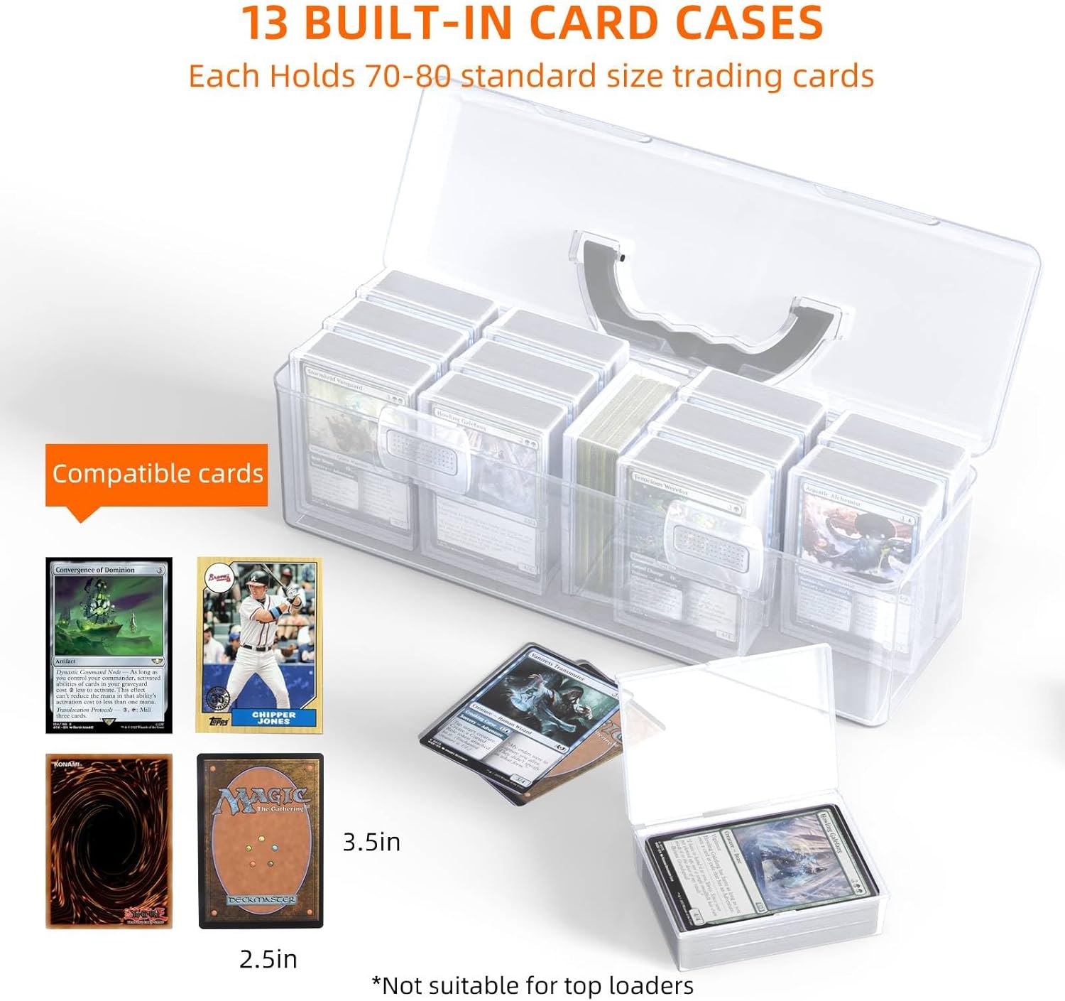 Trading Card Storage Box Set of 14 Durable and Portable