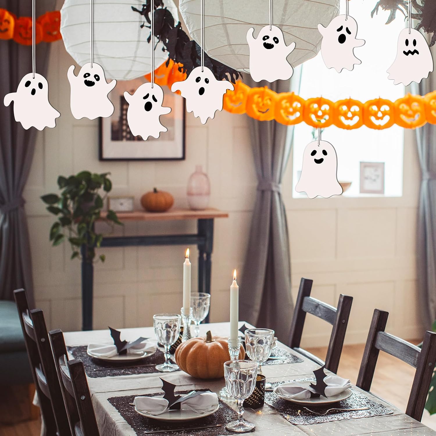 Motipuns 60 Pcs Halloween Ghost Scratch Card Craft Kit
