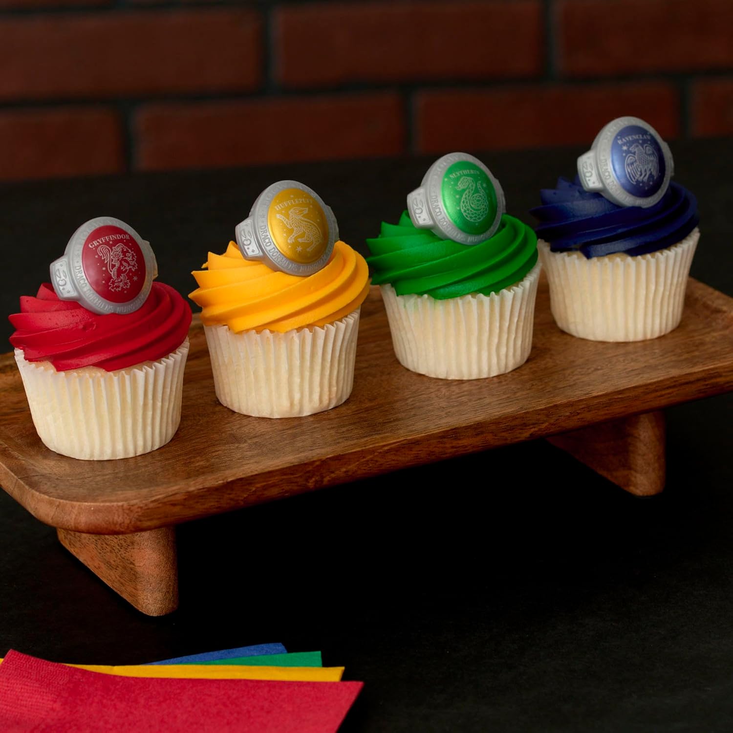 DecoPac Harry Potter Hogwarts House Cupcake Rings - 24 Pack