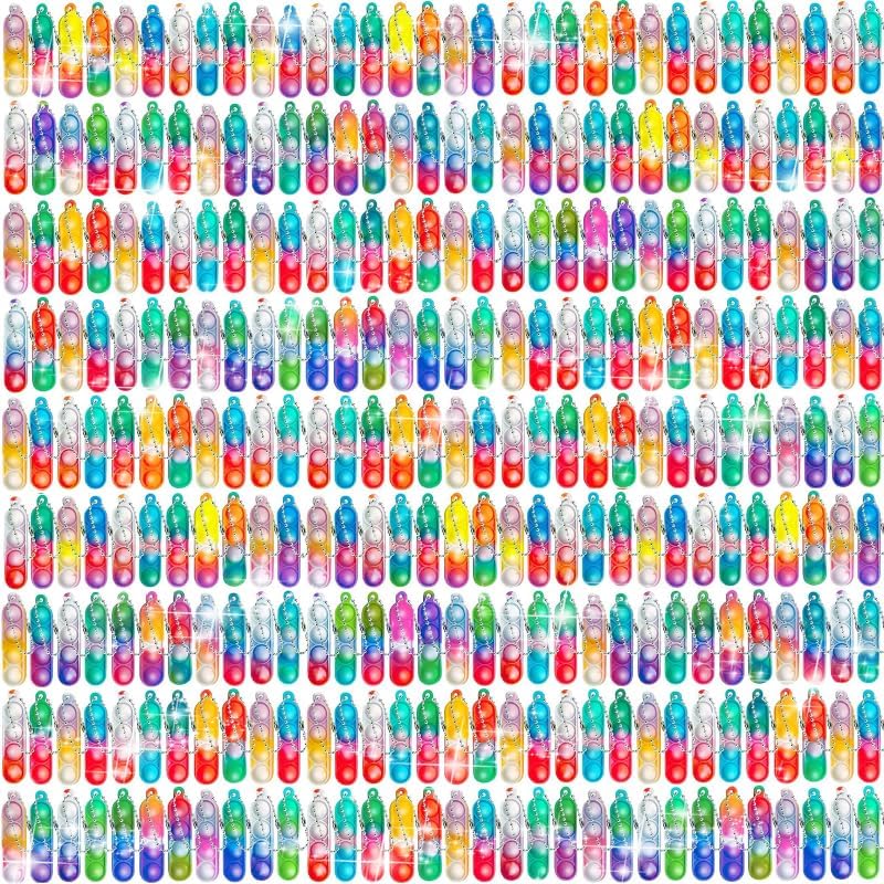 360 Pcs Rectangle Pop Keychain Fidget Toys for Kids