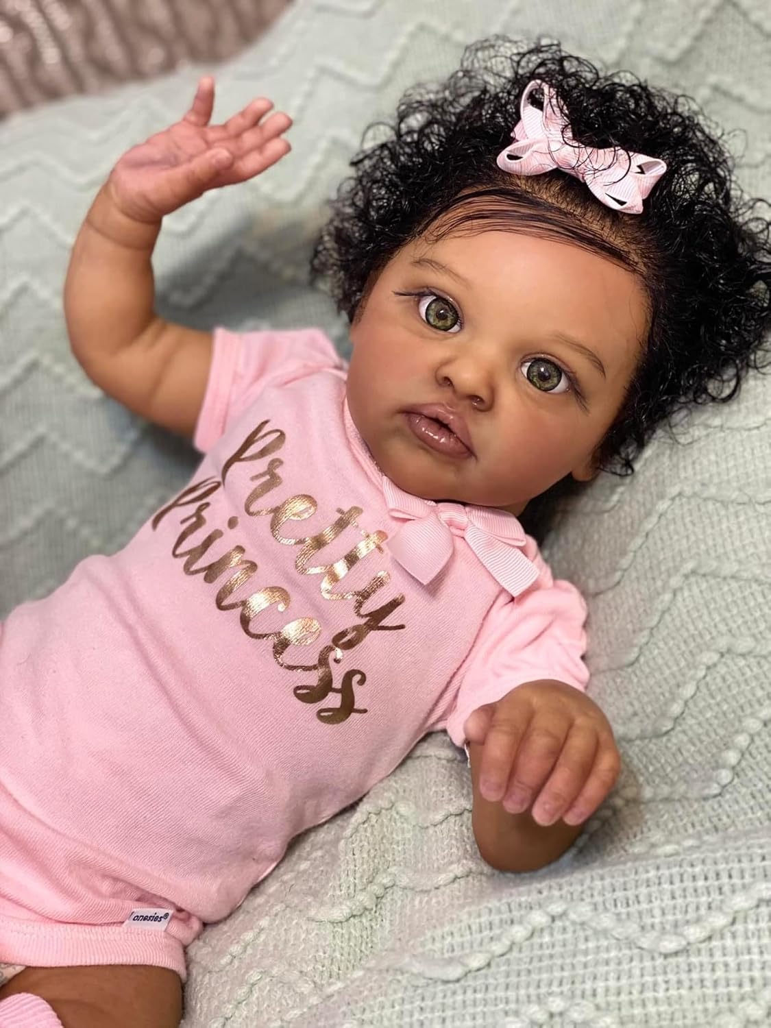 Black Reborn Toddler Girl Doll 20 Inches Realistic