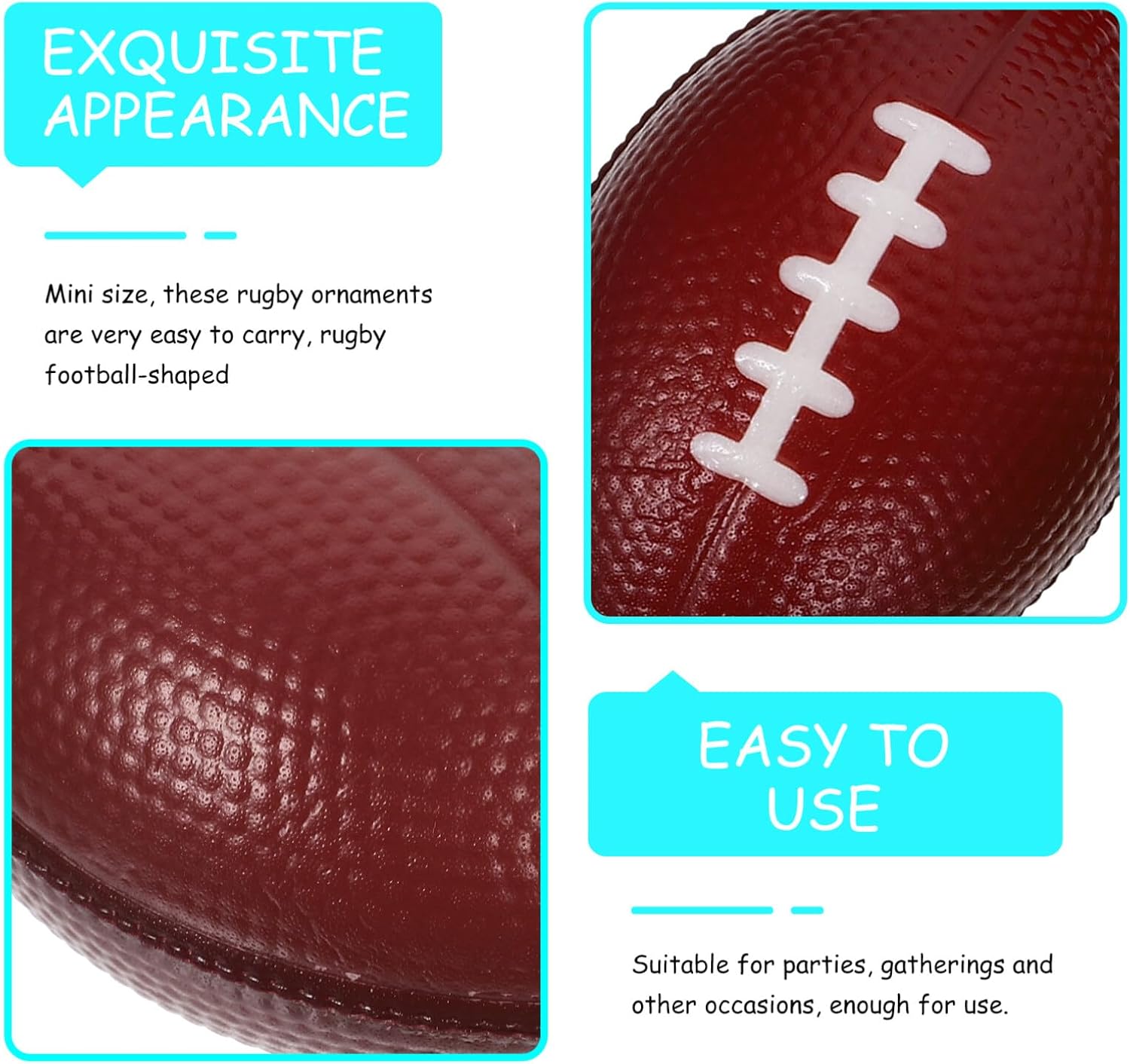 Didiseaon 6pcs Mini Rugby Football Stress Balls