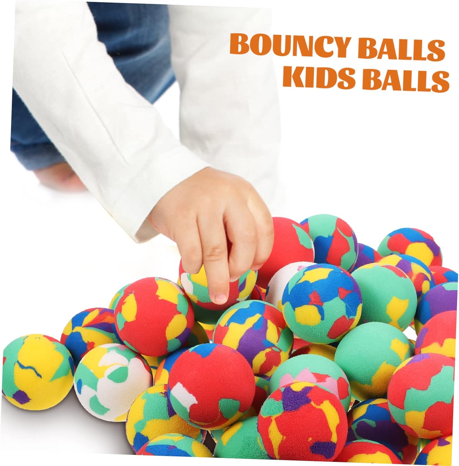KICHOUSE 50pcs Bounce Balls Stress Relief Toy for Kids
