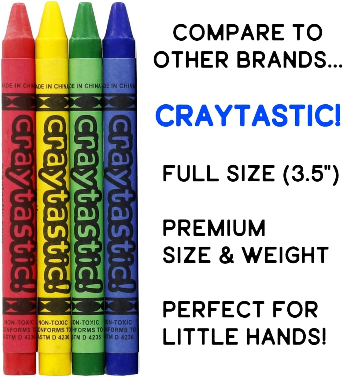 Craytastic 52 Sets 4-Packs Crayons in Cellophane - 208 Count Bulk Crayon Box