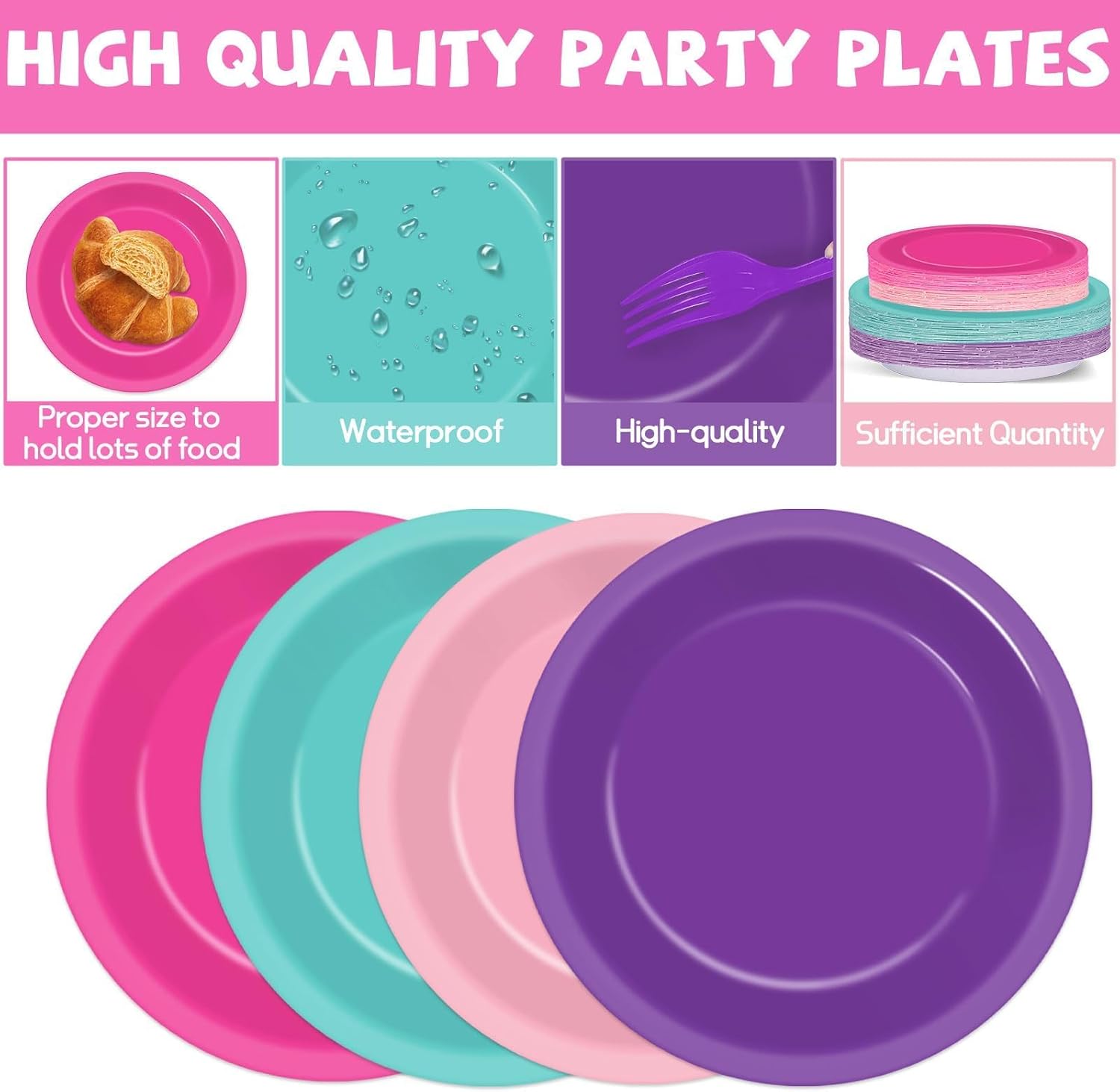96 PCS Colorful Dog Birthday Party Tableware Set