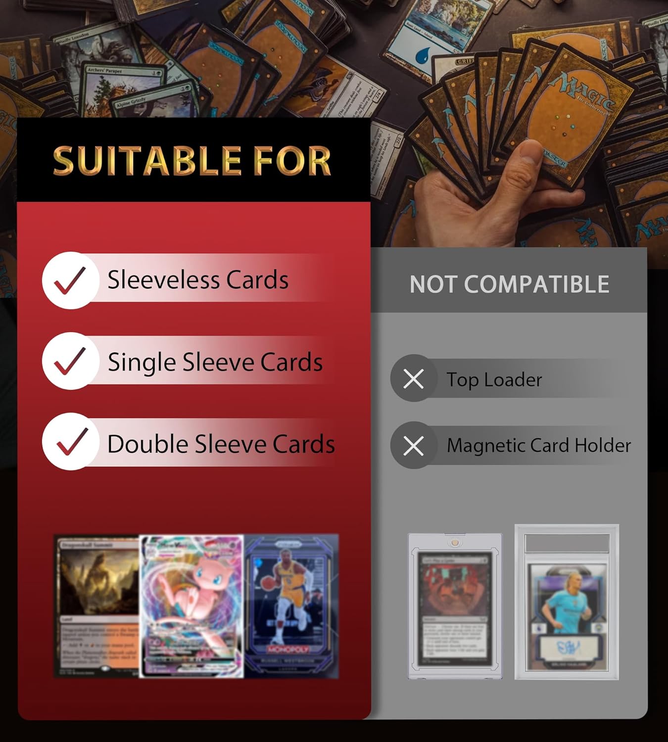 NEWLOOP Trading Card Storage Box with 12 Dividers