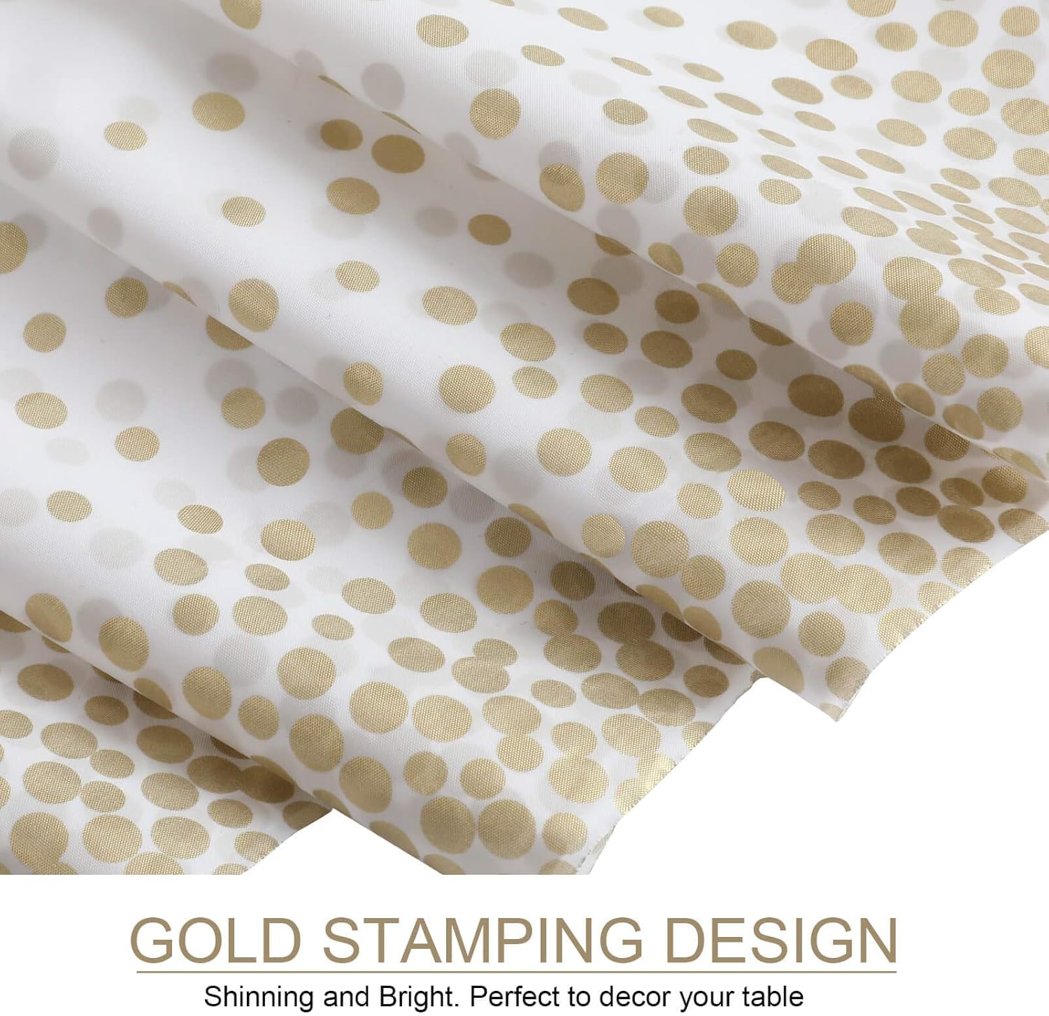 Gexolenu 4 Pack White Gold Dot Tablecloth for Rectangle Tables