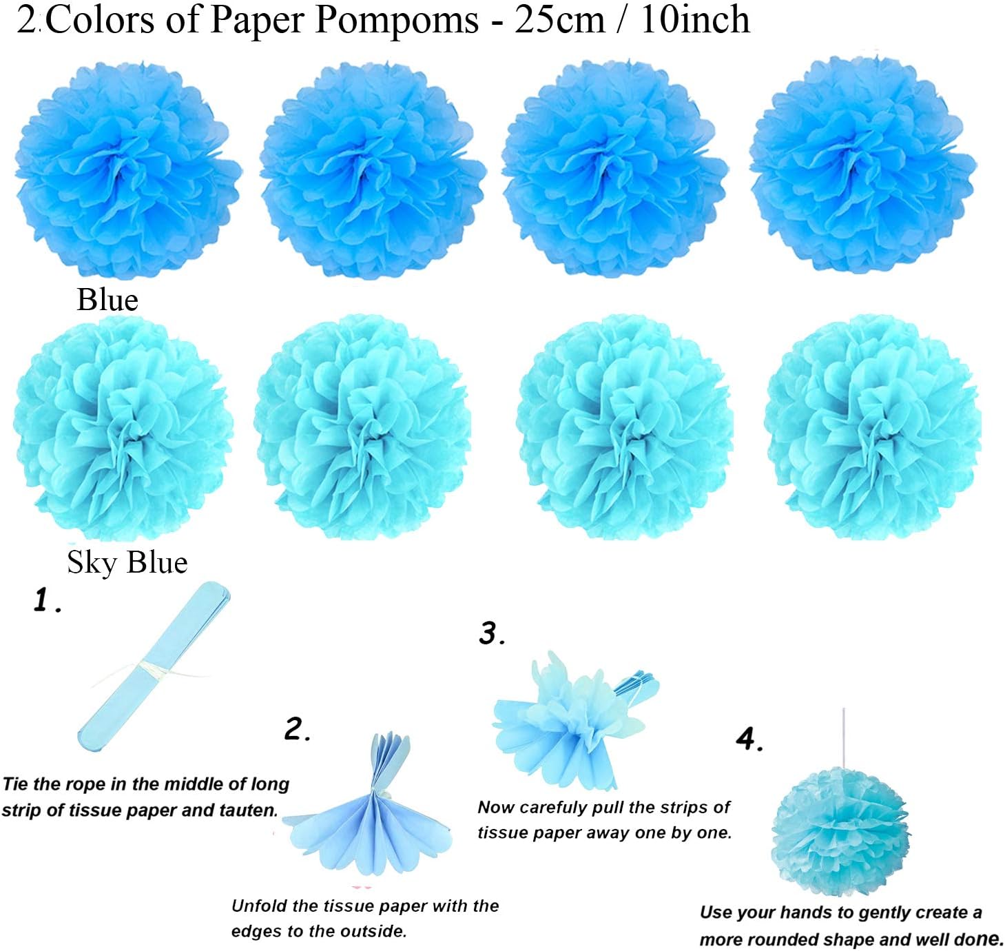 ZERODECO Blue Party Decorations 21 Pcs