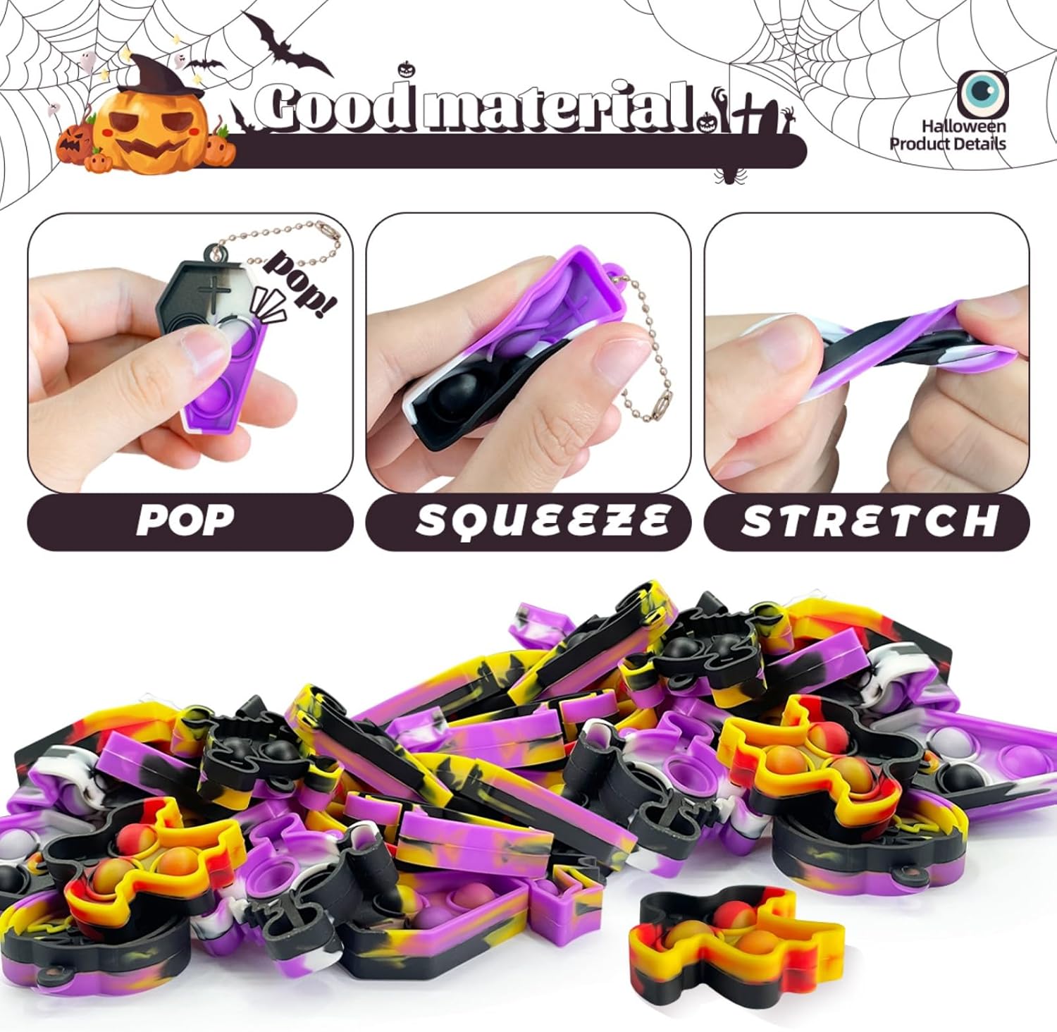 ONKULL Halloween Pop Fidget Toys 30 Pack Party Favors