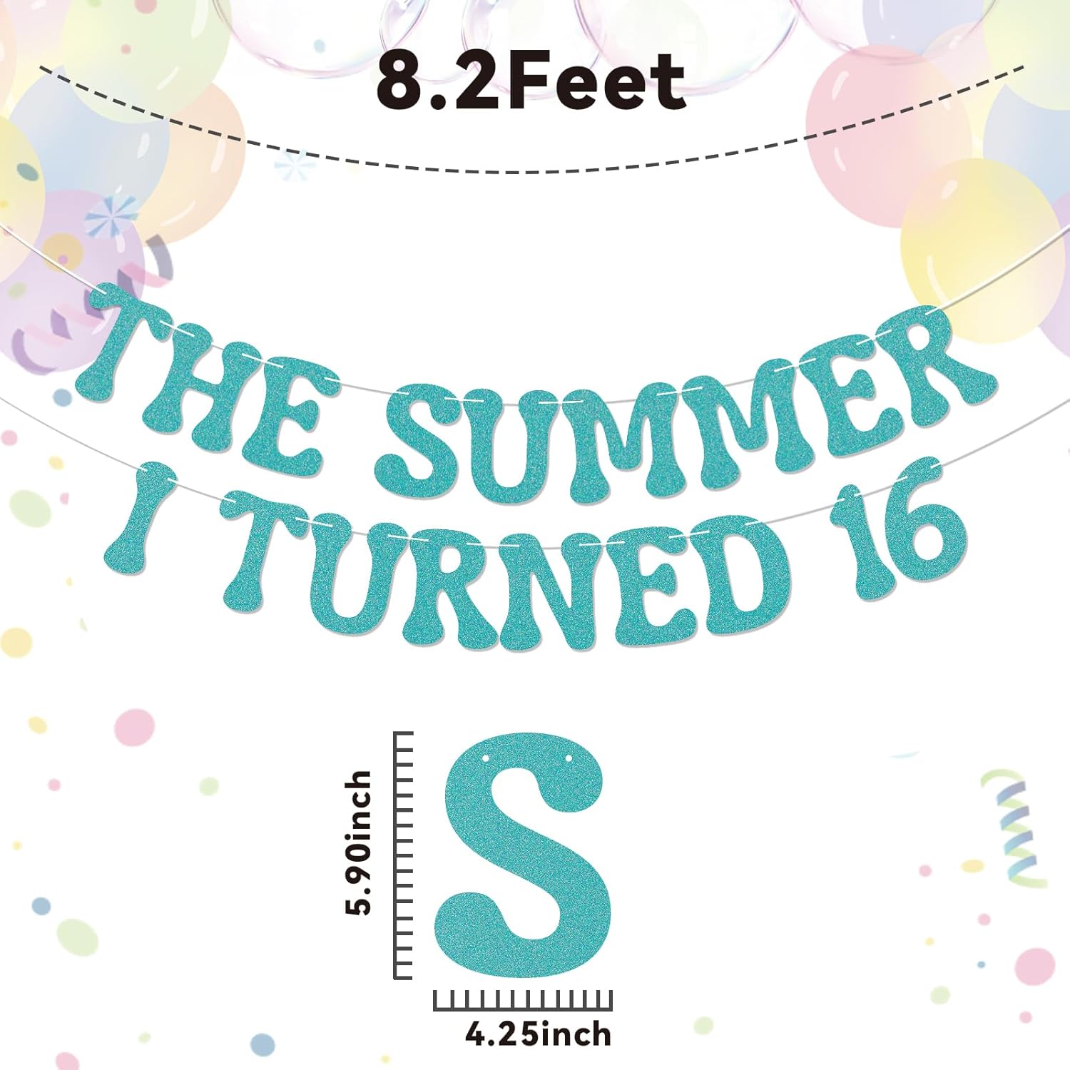 The Summer I Turned 16 Glitter Banner