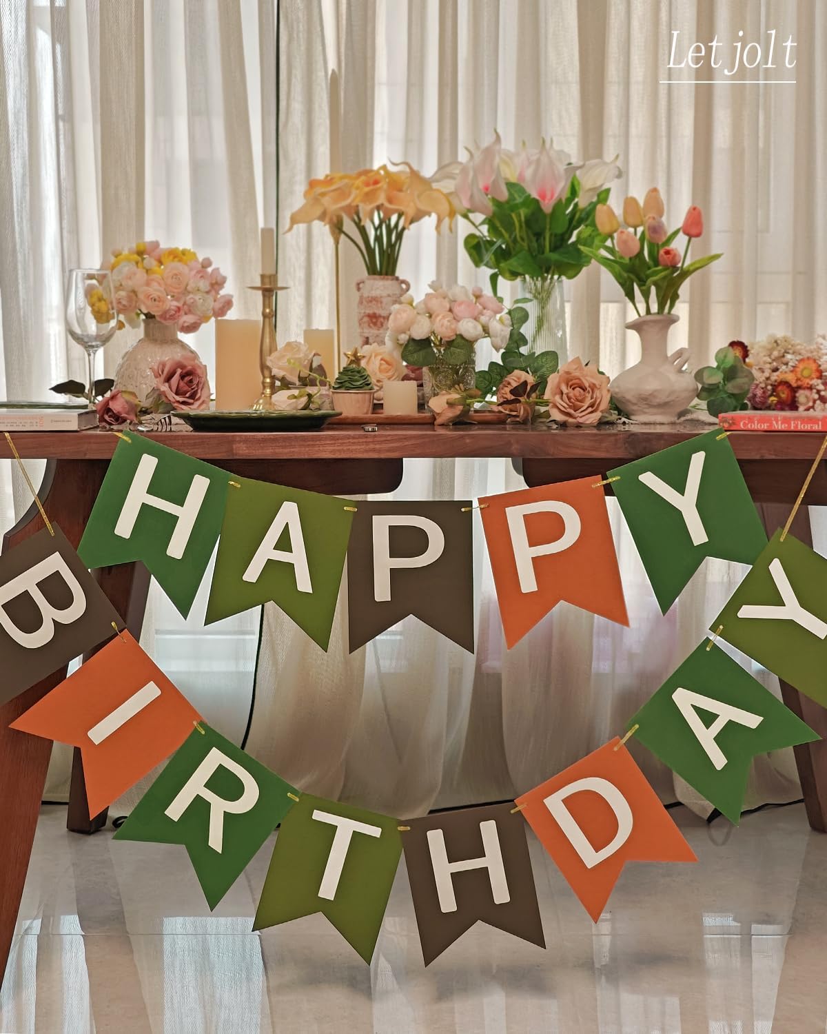Letjolt Happy Birthday Banner Garland Decorations 13pcs