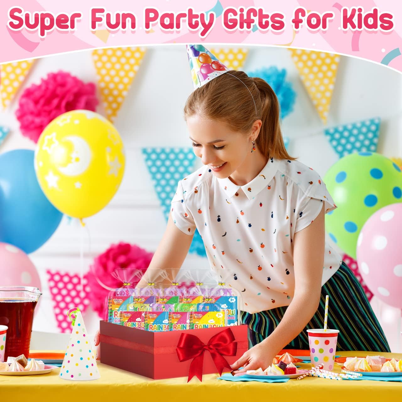 FEREDO KIDS 16 Pack Rainbow Scratch Art Notebook Party Favors Gifts