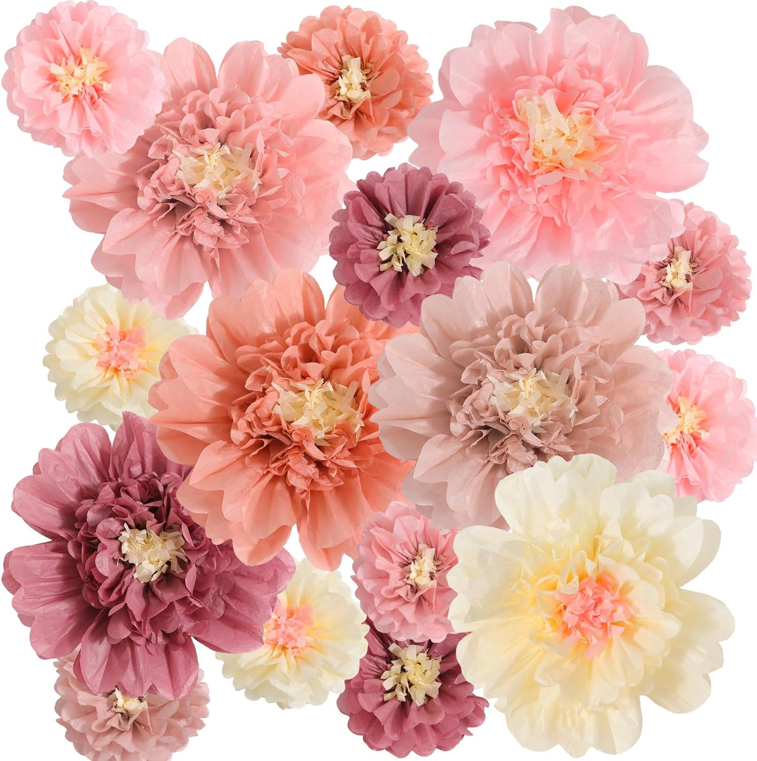 MotiMind 18 Pcs Tissue Paper Flowers Decorations
