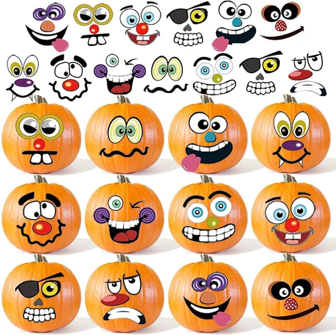 36 Pack Halloween Pumpkin Stickers for Kids and Toddlers