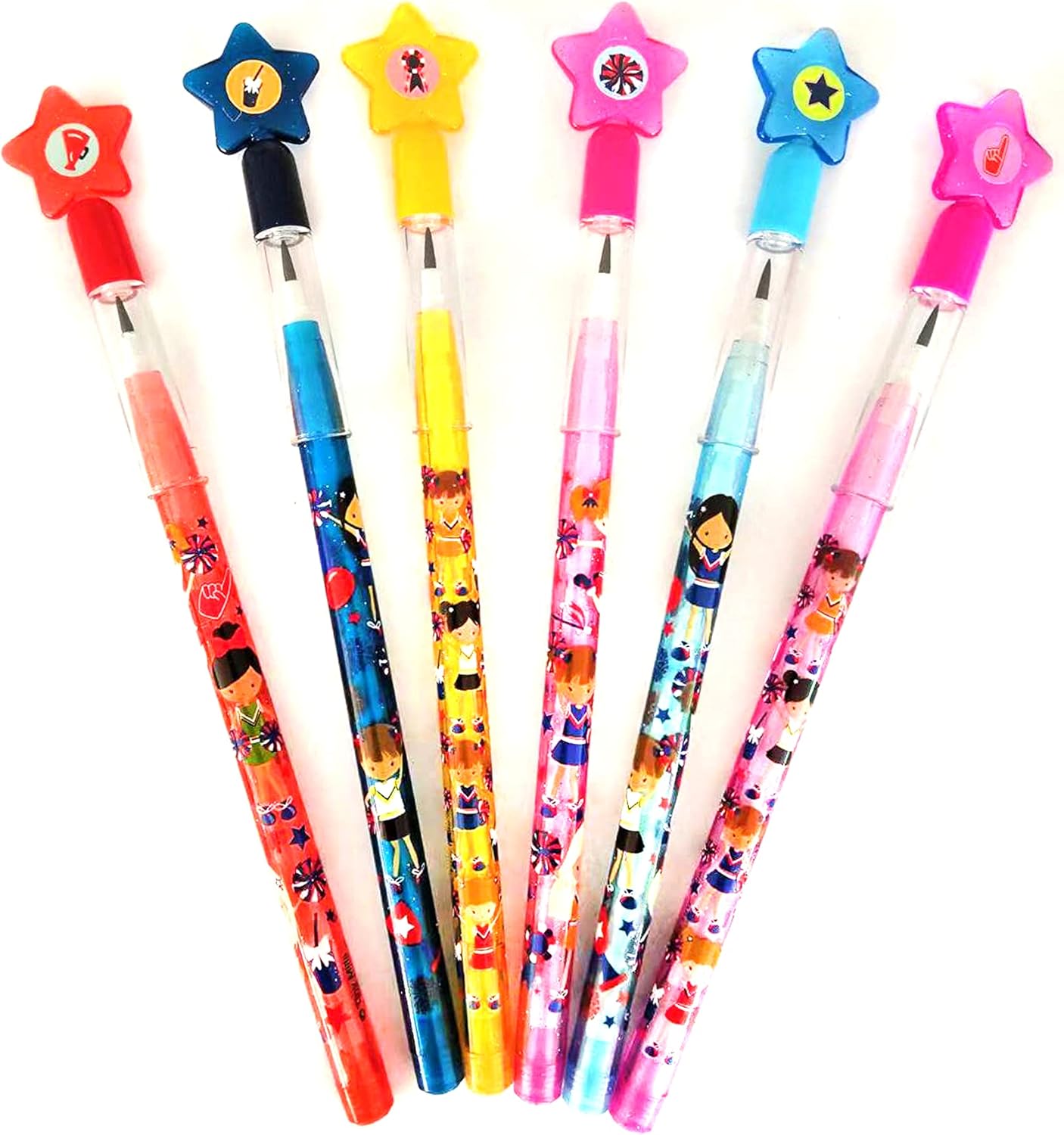 Tinymills Cheerleading Stackable Push Pencil Set 24 Pcs