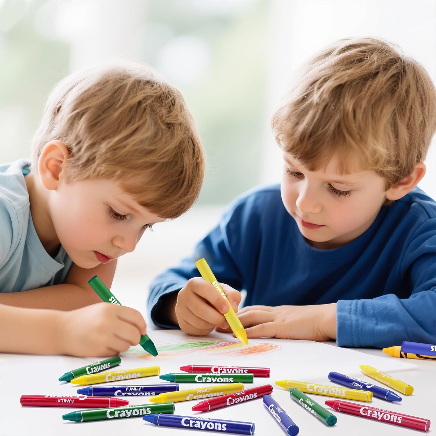 FUMILE 80 Packs 4 Colors Crayons 320 Count