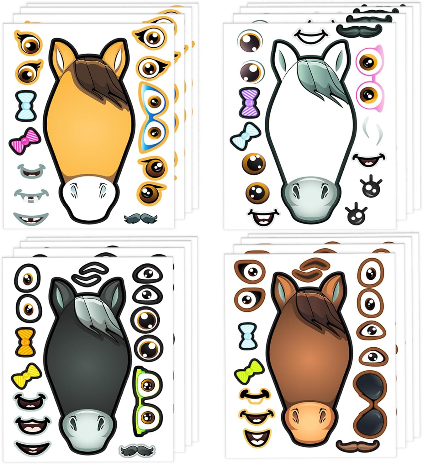 24 Make A Horse Sticker Sheets Fun Craft Activity for Kids
