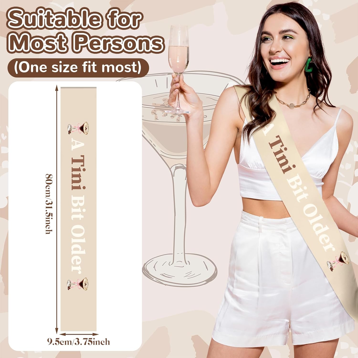 A Tini Bit Older Birthday Sash Espresso Themed Decorations