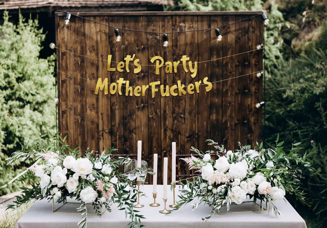 Lets Party Mofos Glitter Birthday Banner