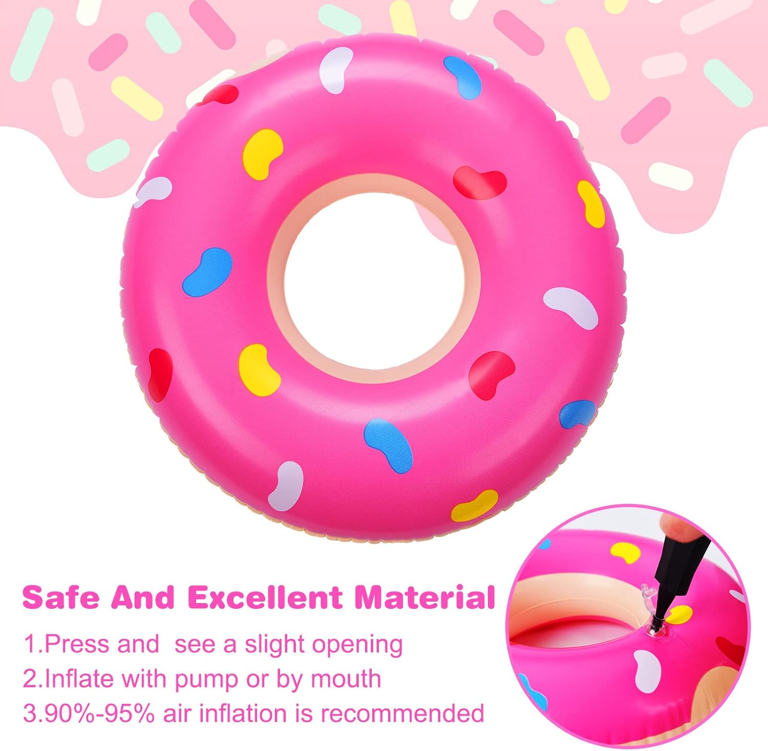 Civaner Mini Inflatable Donut Decorations 6 Pack