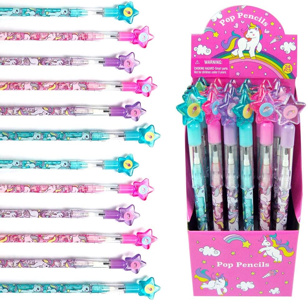 TINYMILLS Unicorn Stackable Push Pencil Set 24 Pcs