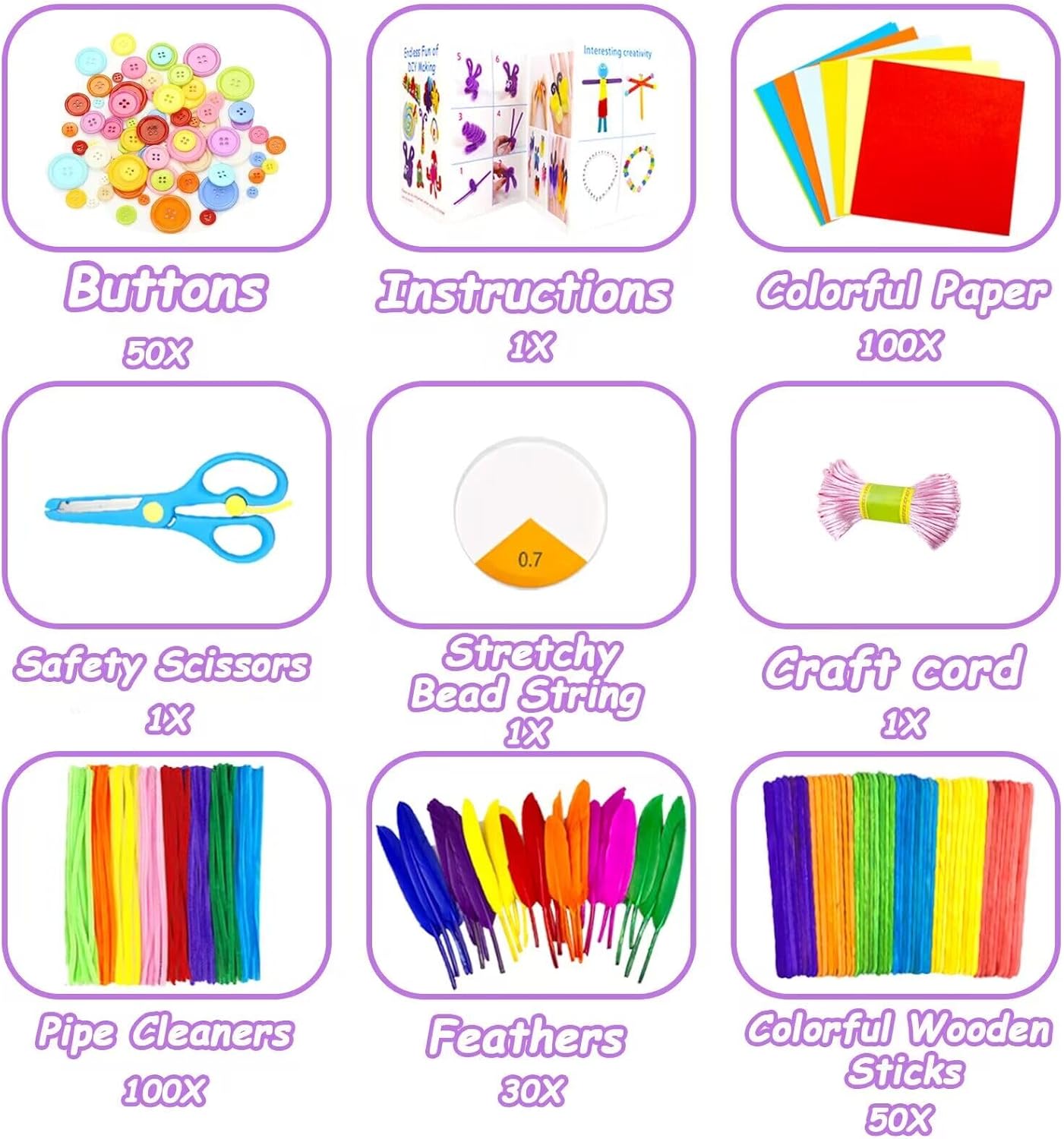 VLUSSO 3000Pcs Arts and Crafts Kit for Kids Ages 4-12