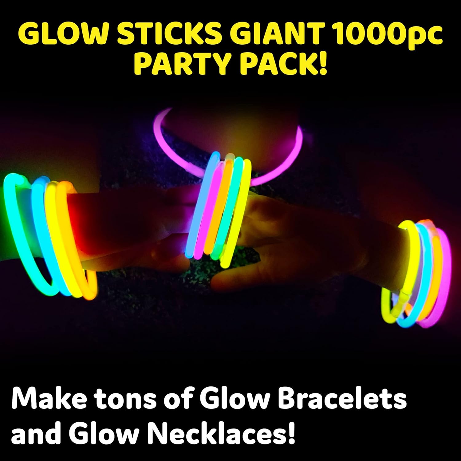 PartySticks 1000 Pack Glow in the Dark Light Up Sticks
