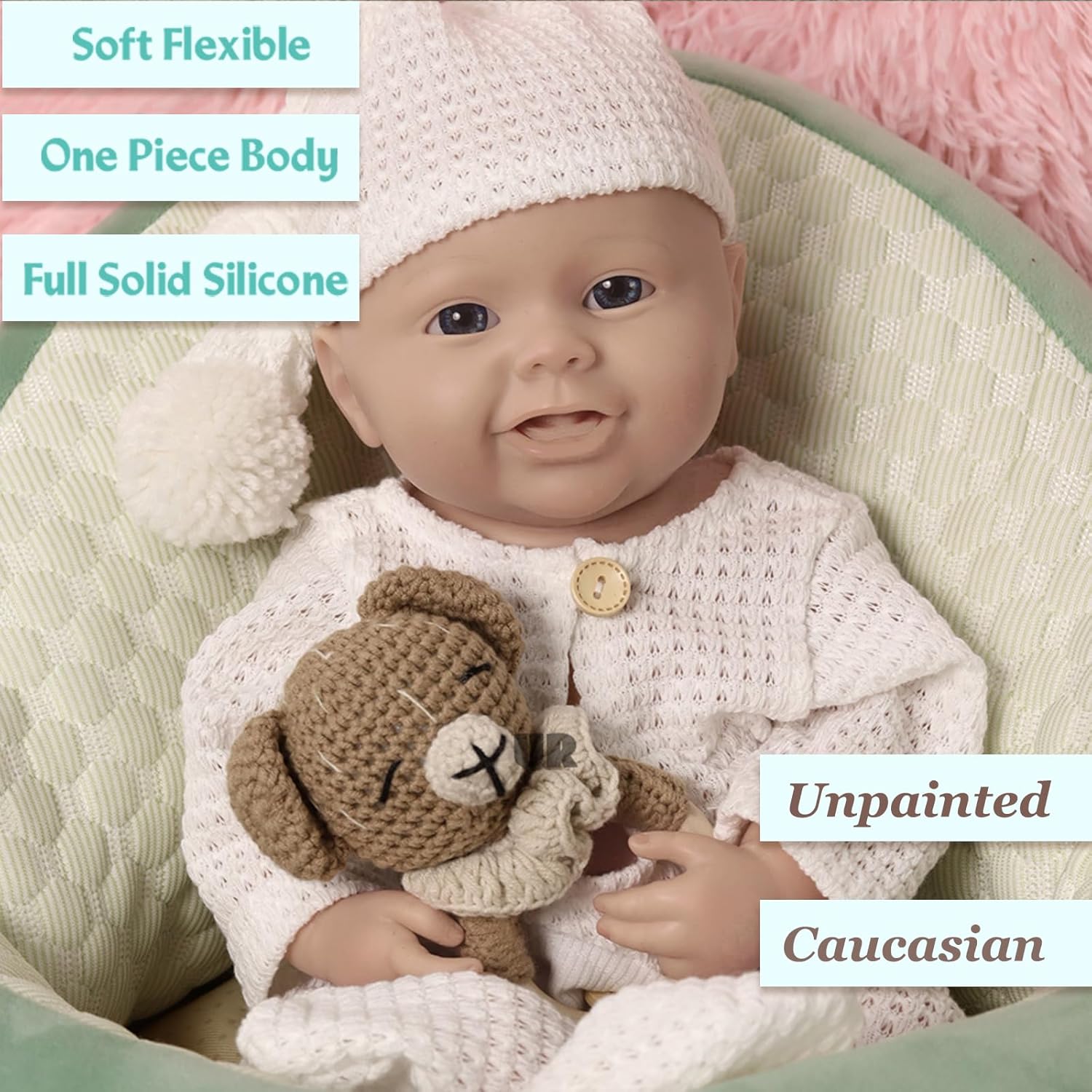 18 Inch Realistic Silicone Reborn Baby Doll Girl