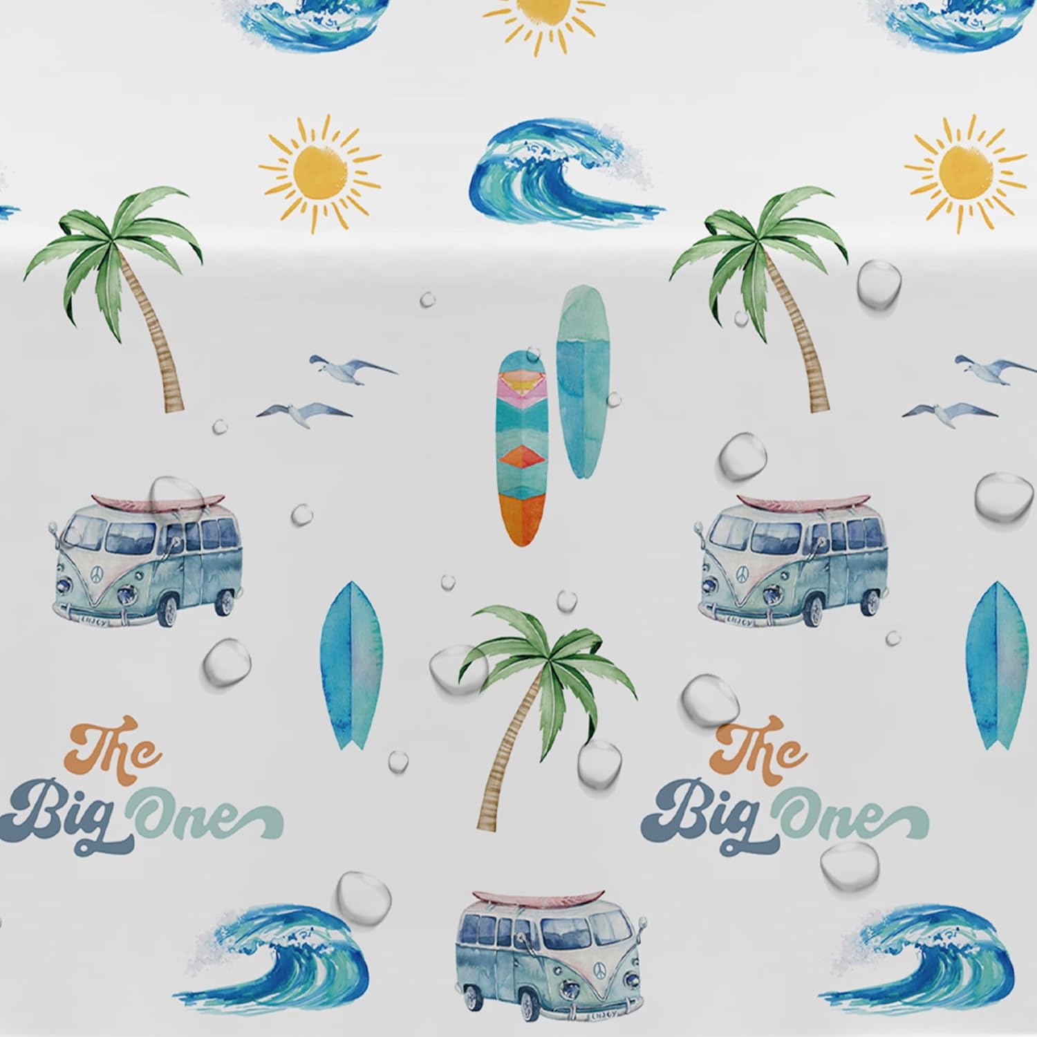 Surf First Birthday Party Tablecloth Set 3 Pack
