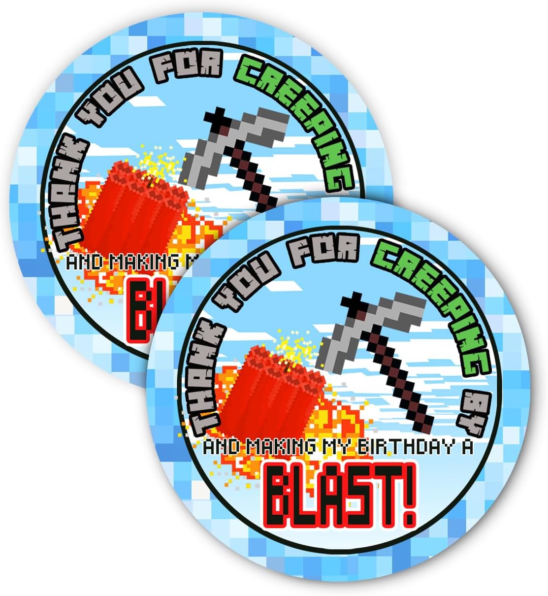 Pixel Party Favor Stickers 20 Bag Set