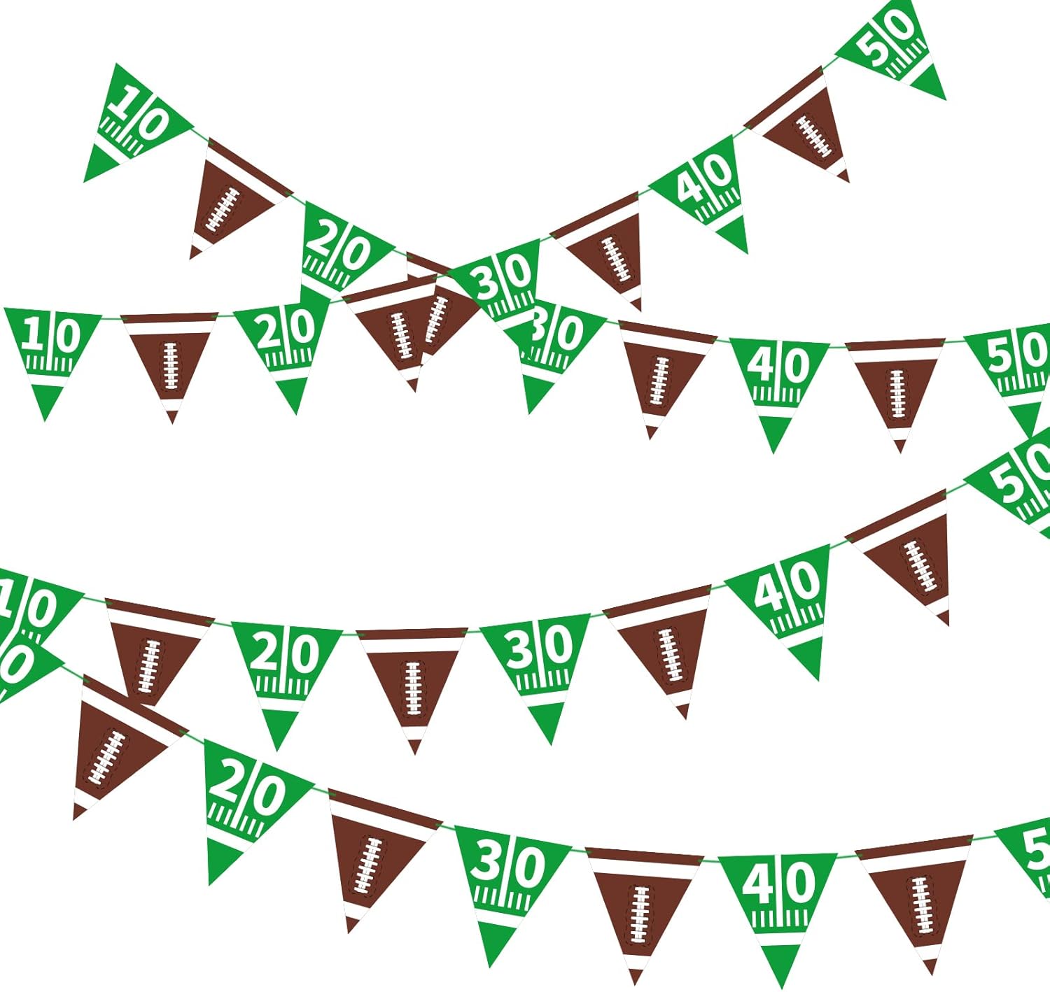 Football Decorations Bunting Triangle Flags Banner for Birthday Party