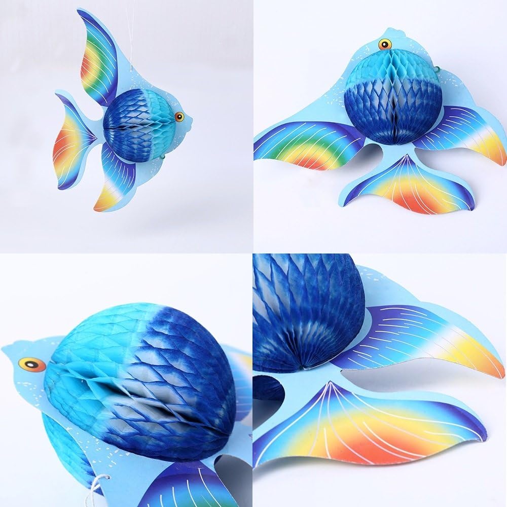 GuassLee 10pcs Tissue Fish Decorations 10 Inch