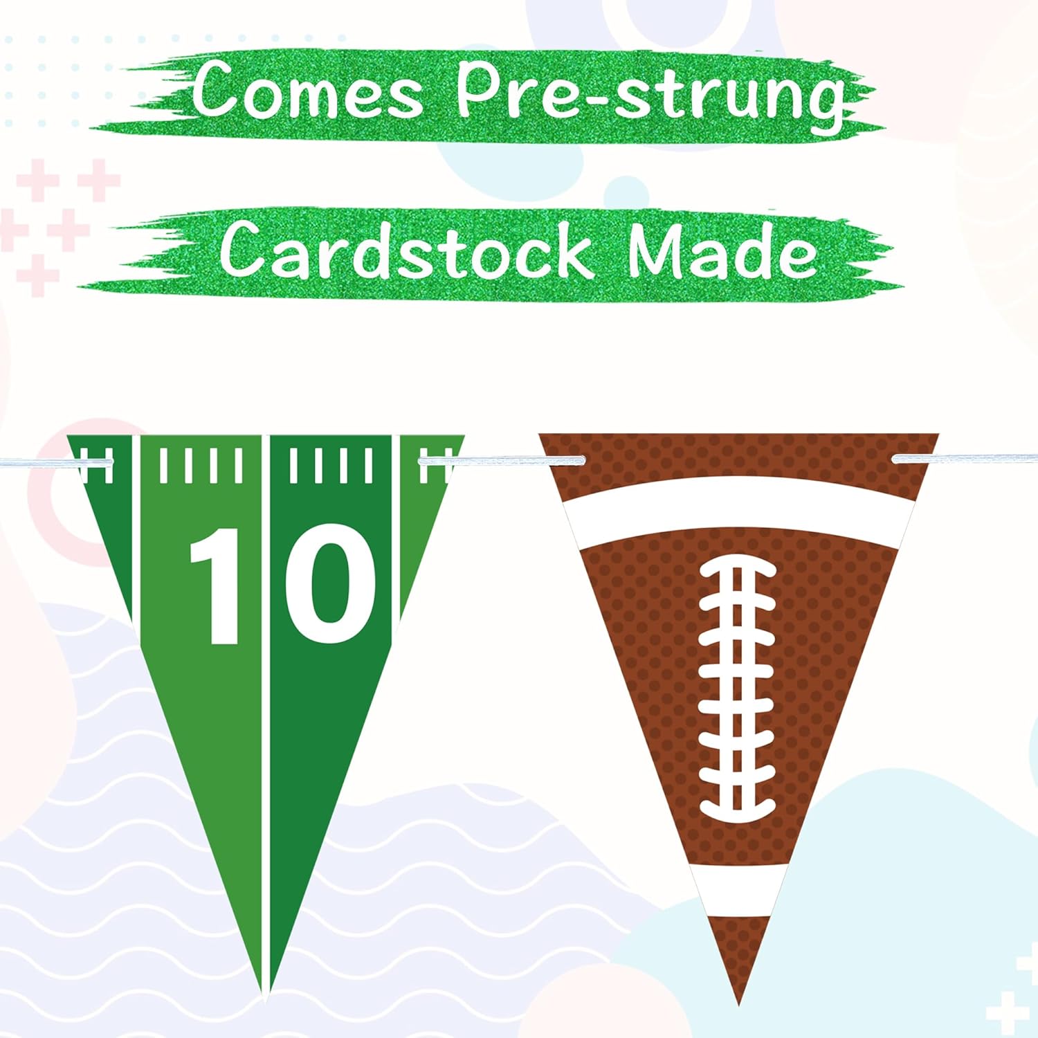 4 Piece Football Party Decor Kit with Banners and Flags
