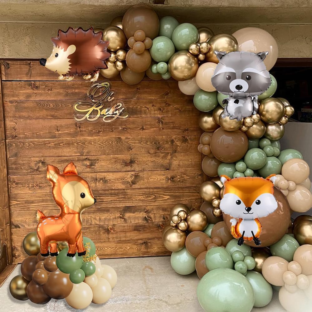 Woodland Animals Balloon Garland Kit 130pcs