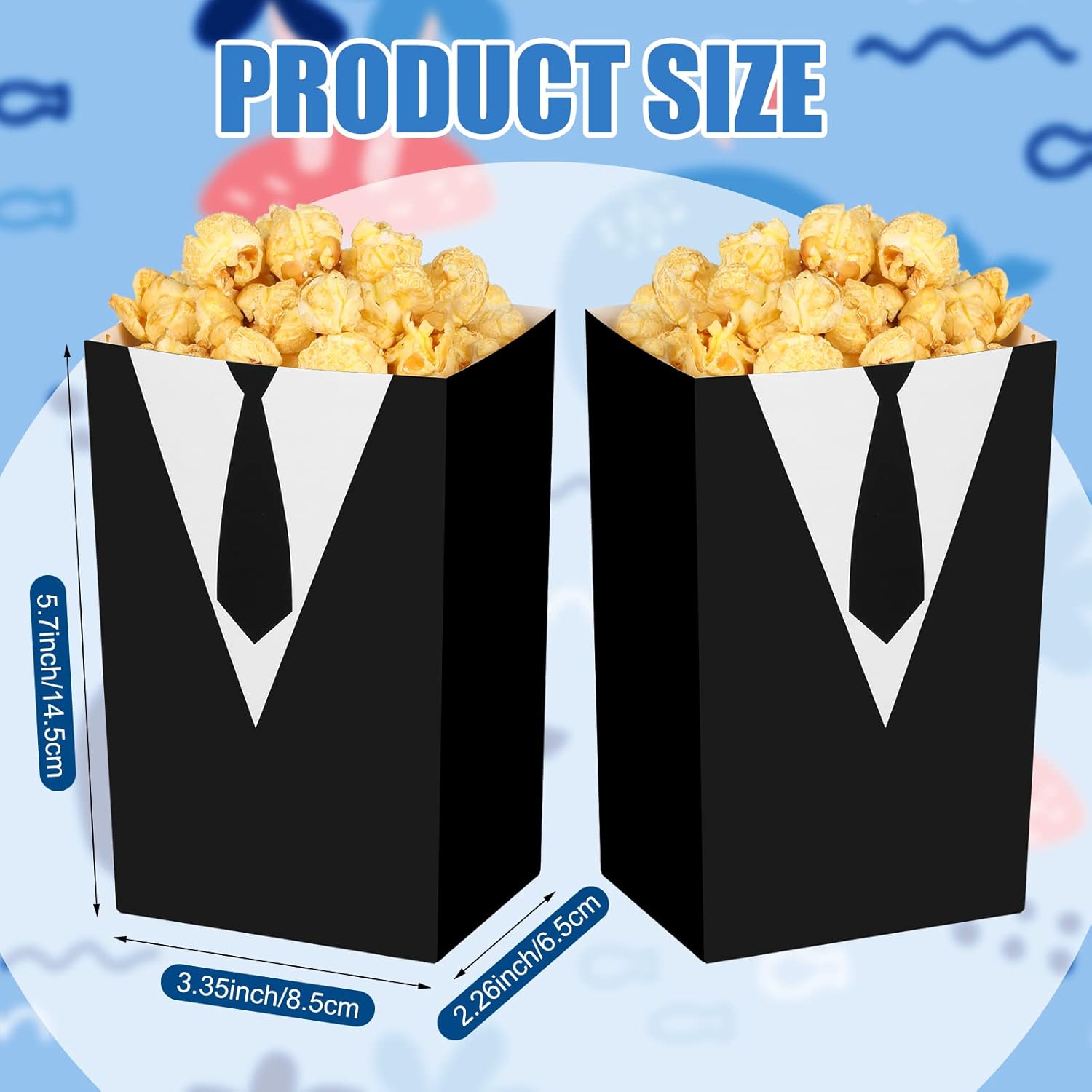 Irenare 24 Piece Baby Tuxedo Popcorn Bags