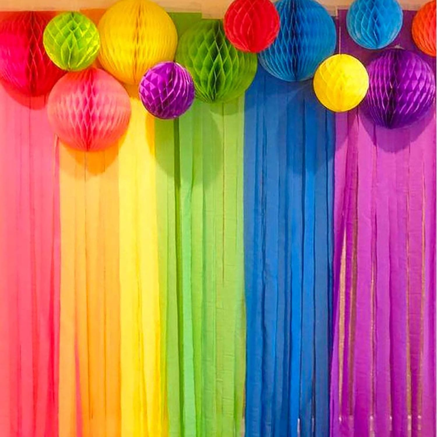 ZOOYOO 12Pcs Rainbow Honeycomb Ball Decorations