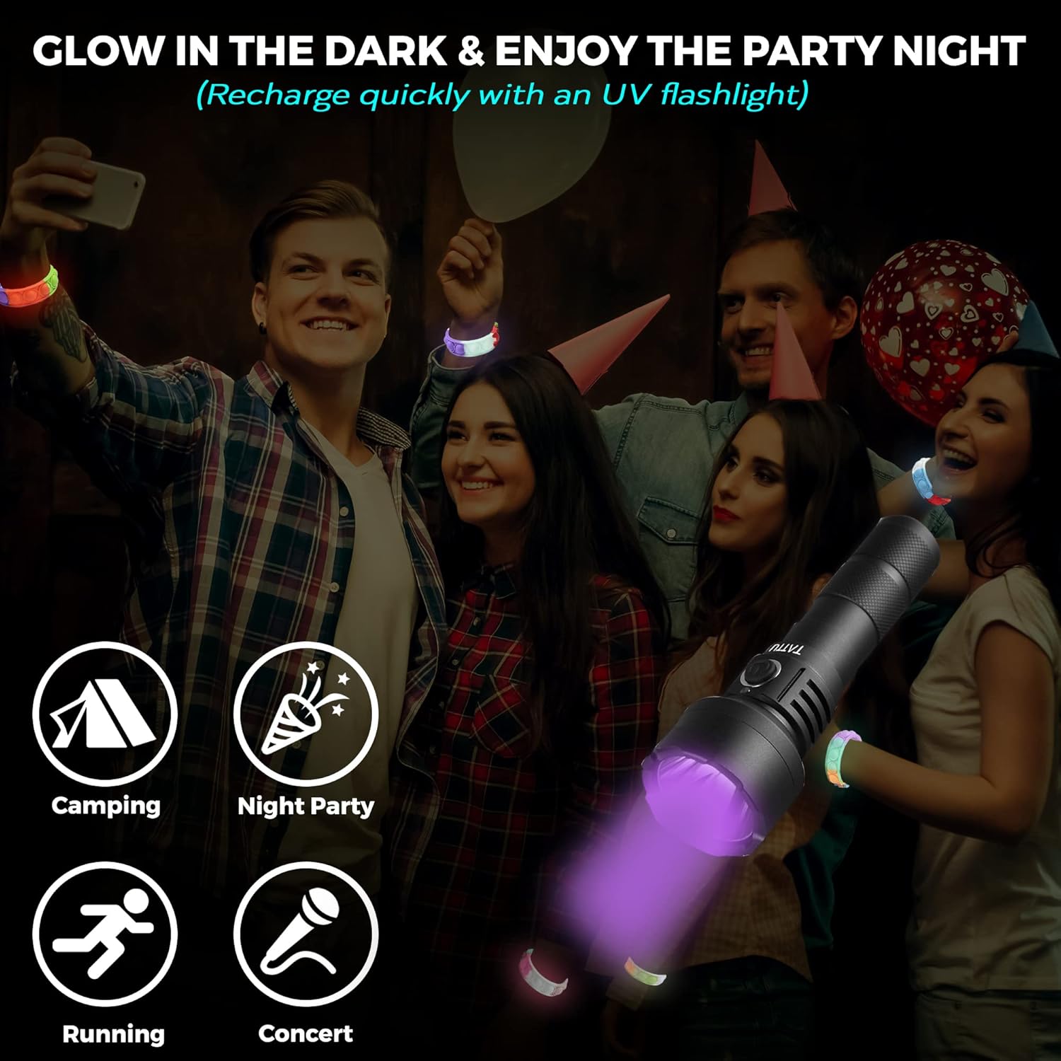 TwCare 32 PCS Glow in the Dark Pop It Fidget Bracelets Set