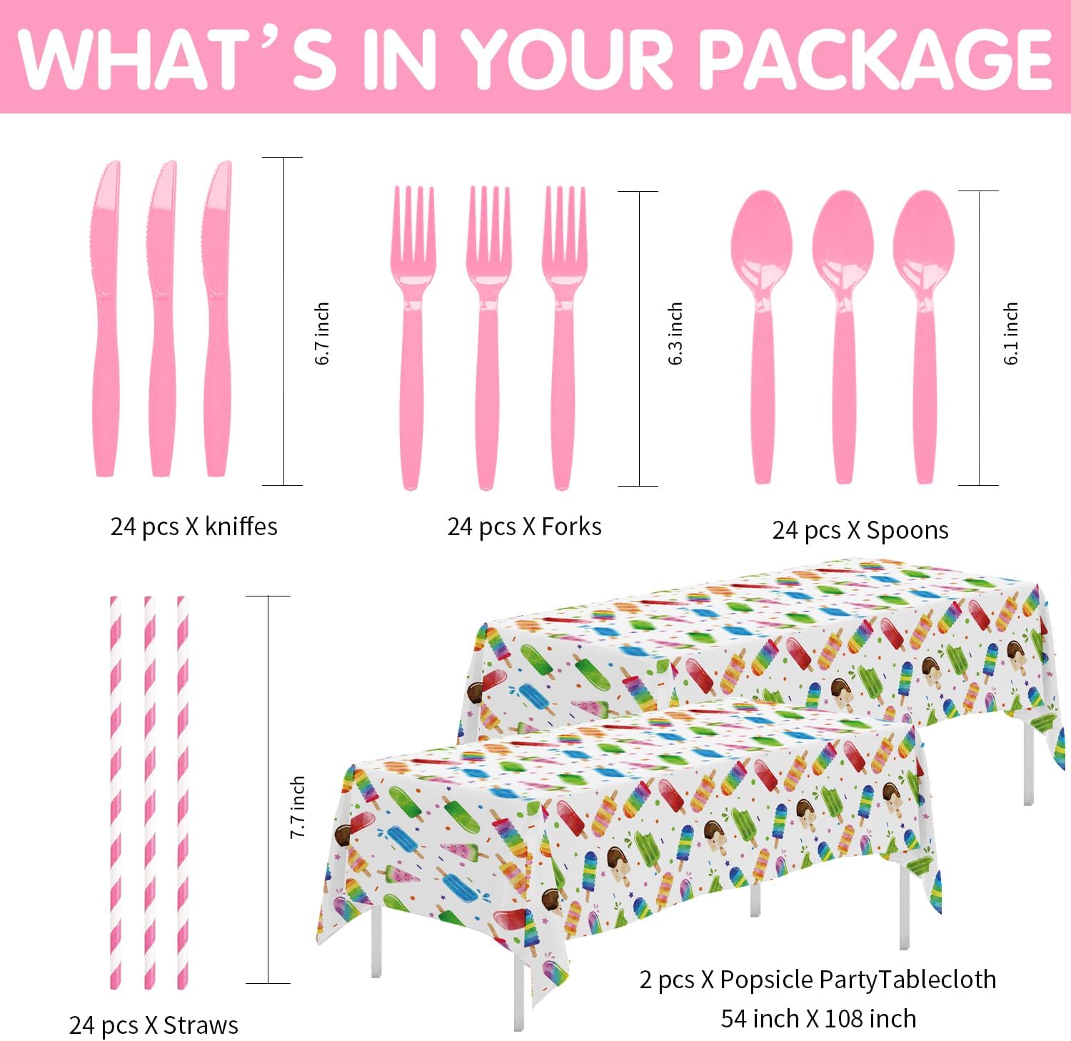 Popsicle Party Decorations for 24 Guests