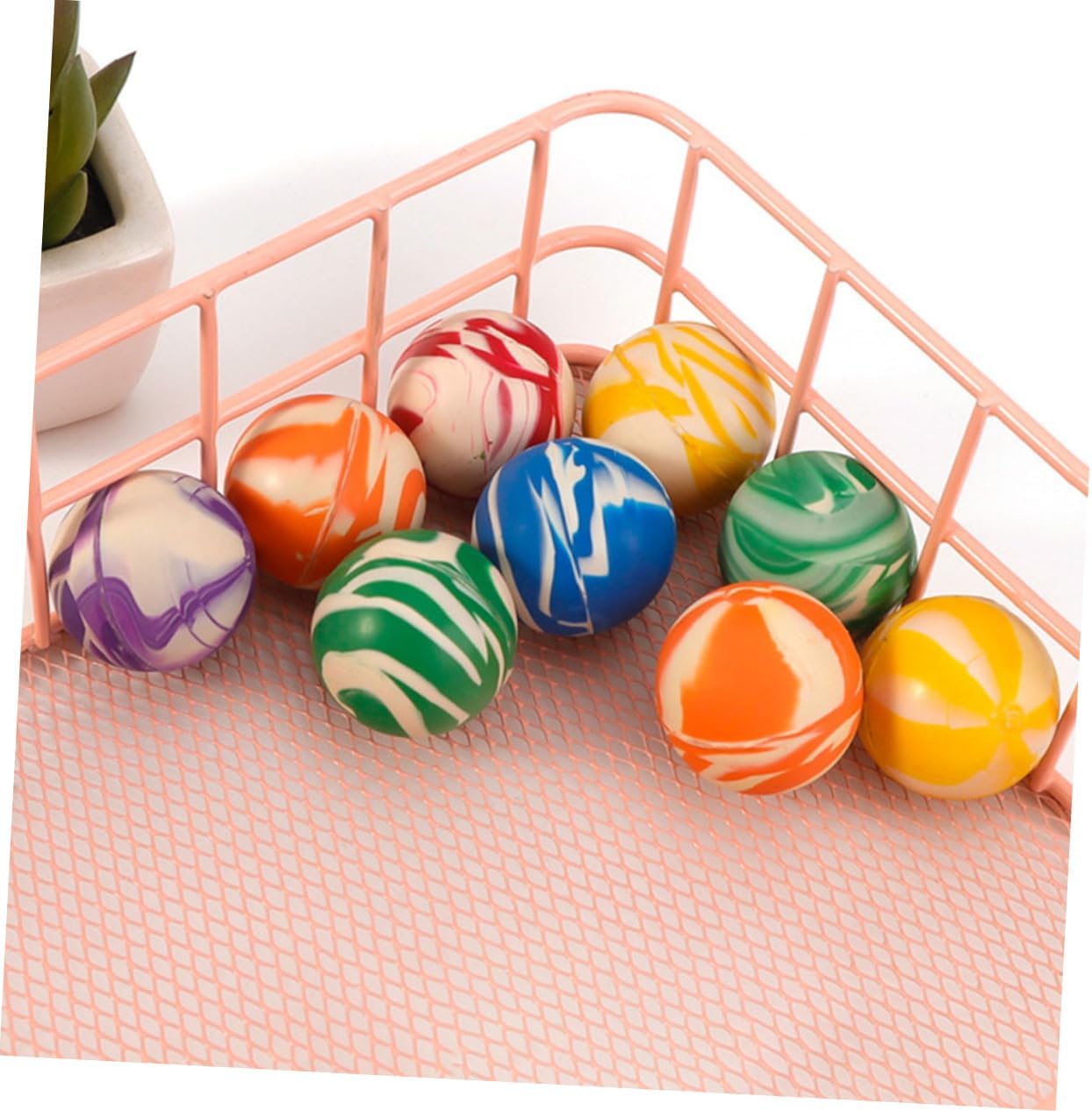 20pcs Assorted Bouncy Striped Balls for Kids