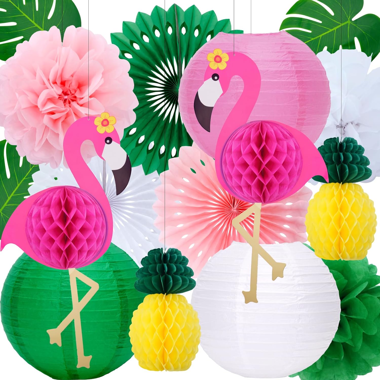 Flamingo Party Decorations Set 16 Pcs Tropical Beach Theme