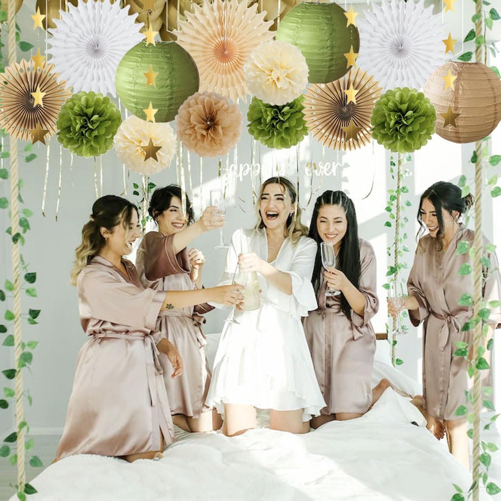 Olive Green and Brown Party Decor Kit