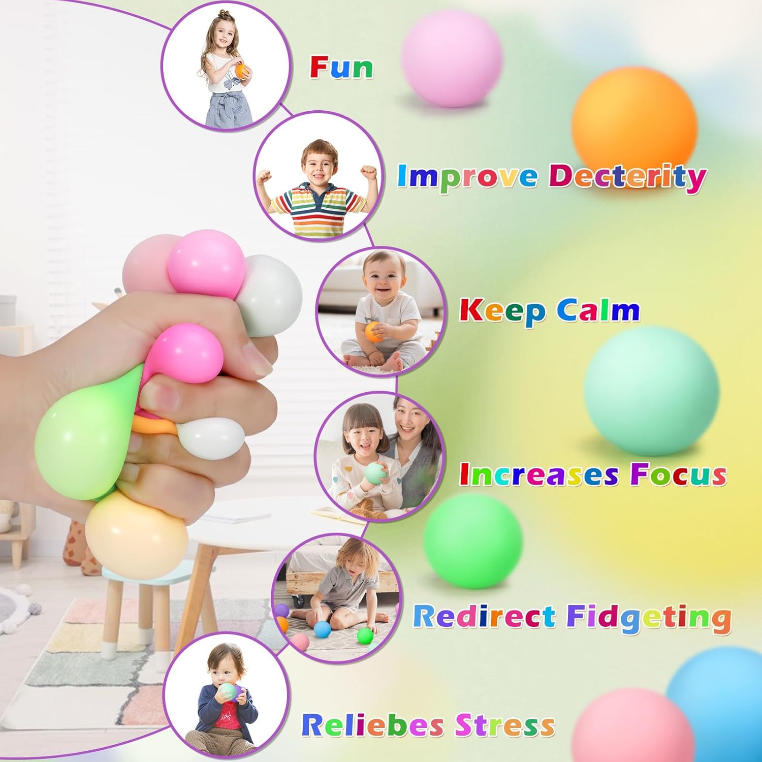 36Pcs Stress Balls Set for Adults and Kids