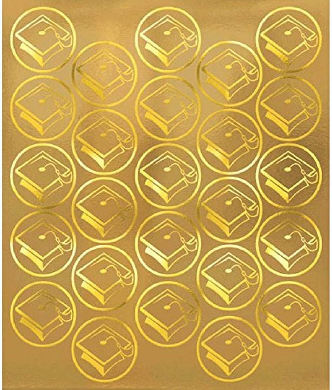 Grad Metallic Gold Sticker Seals Pack of 50