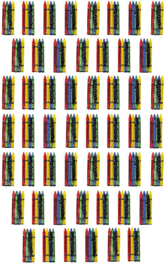 Craytastic 52 Sets 4-Packs Crayons in Cellophane - 208 Count Bulk Crayon Box