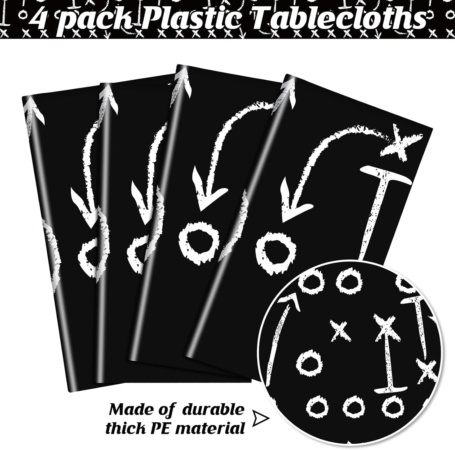 4 Pack Football Tablecloths for Parties