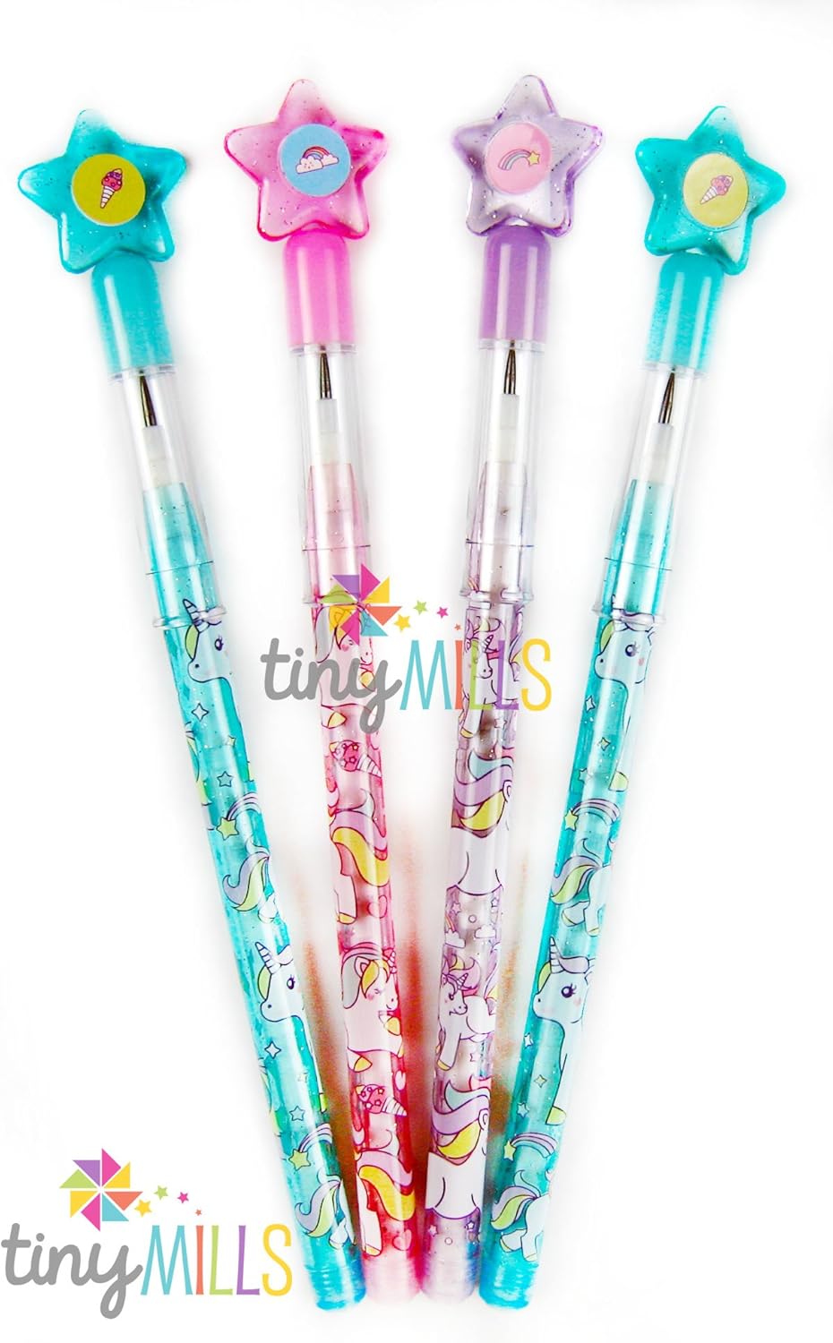 TINYMILLS Unicorn Stackable Push Pencil Set 24 Pcs