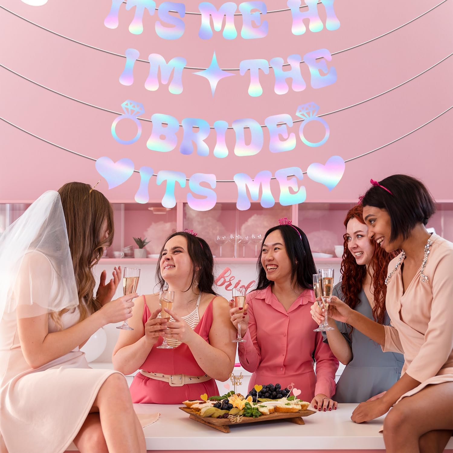 Pre-Strung Glitter Bachelorette Party Decorations