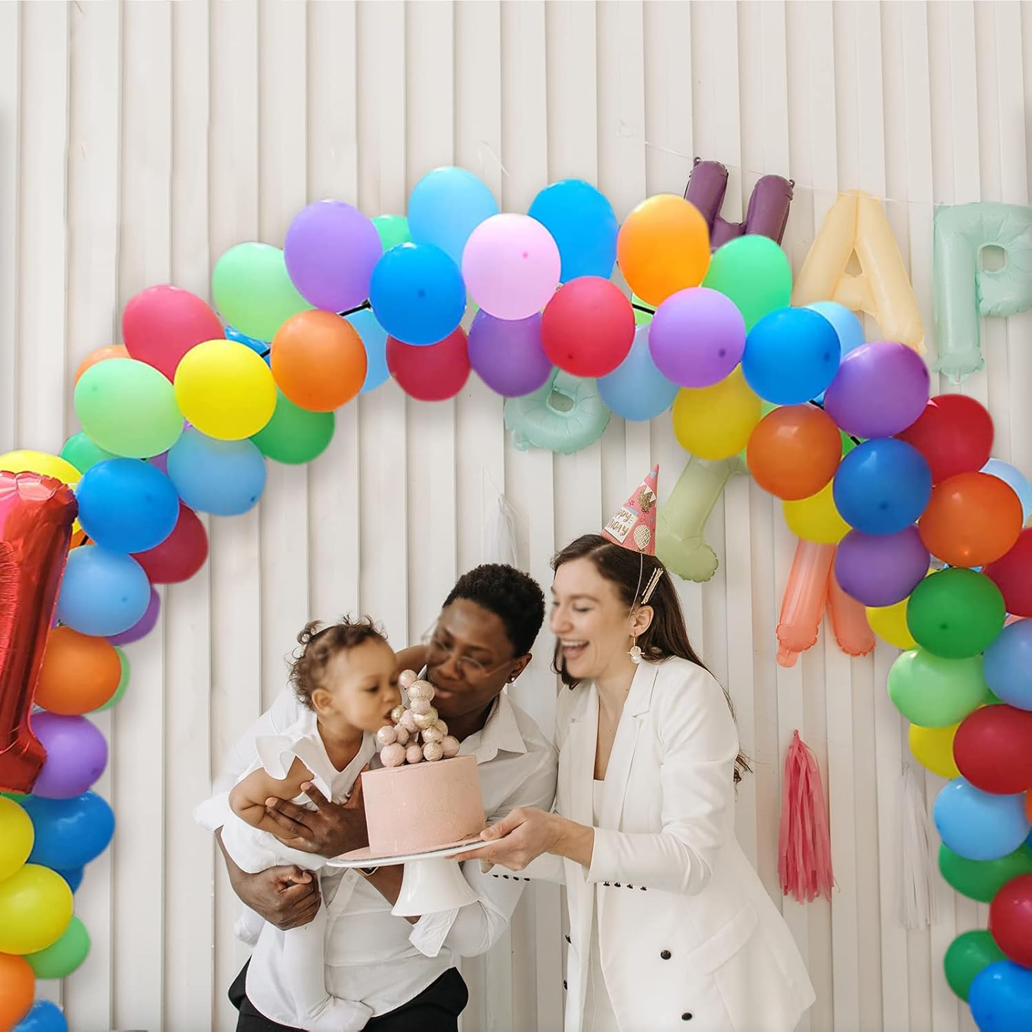 KAWKALSH 120 Rainbow Balloons 12 Inches Birthday Set