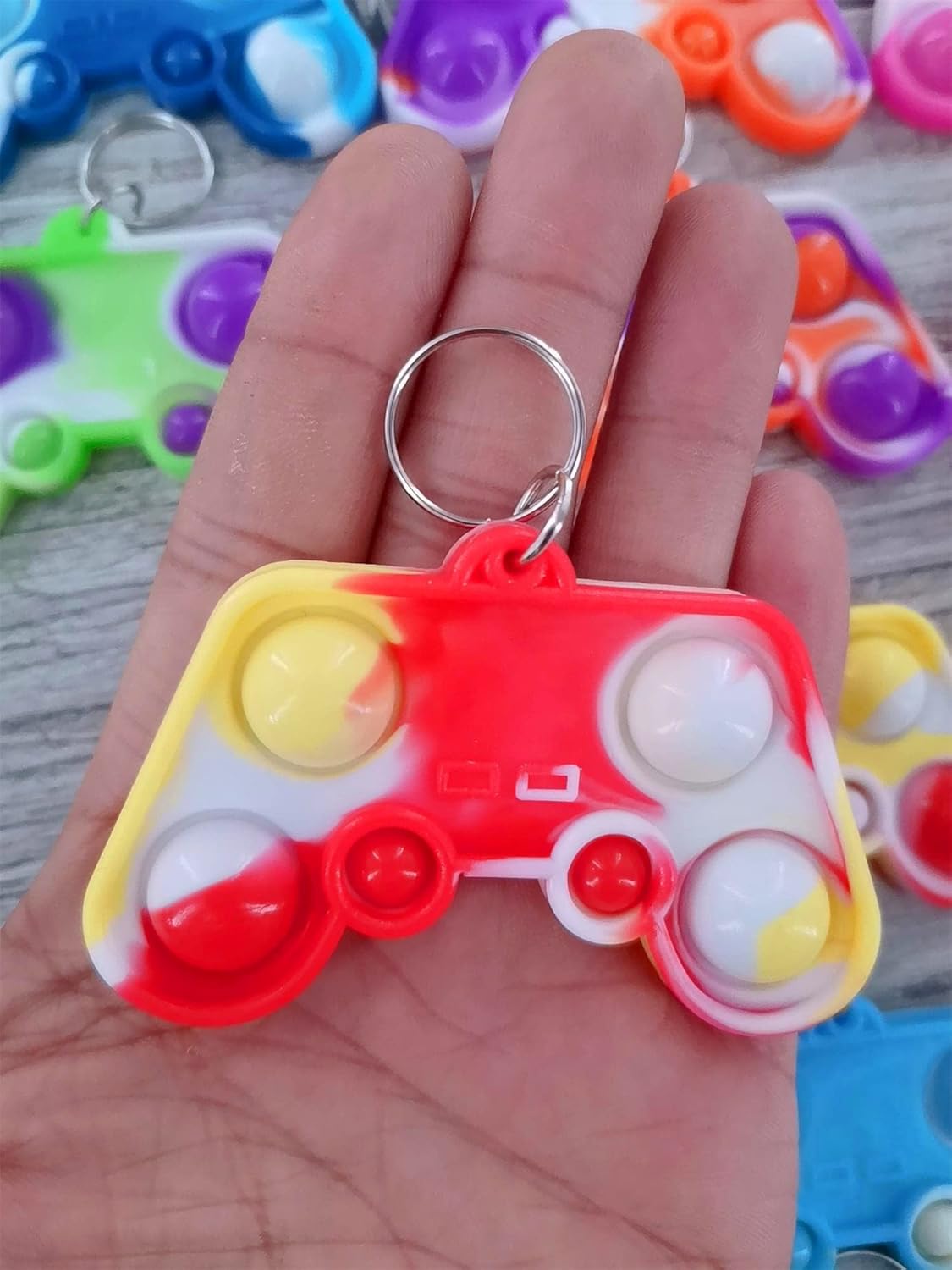 24 Pack Mini Pop Fidget Keychain Game Controllers