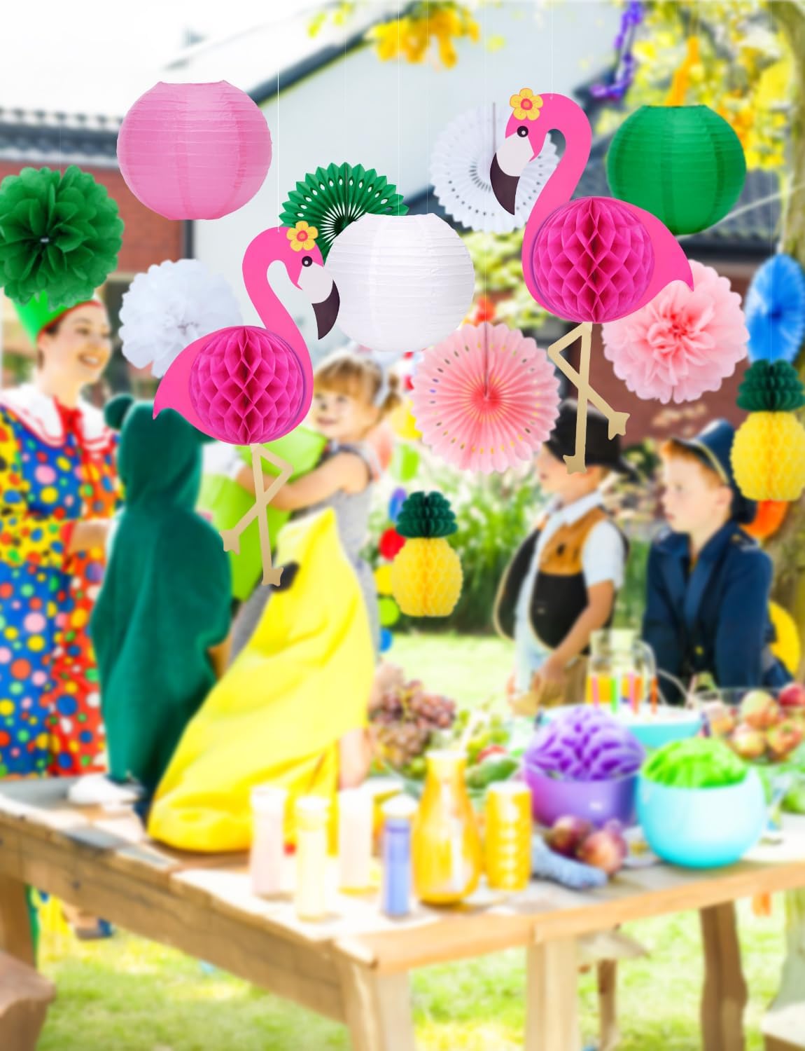 Flamingo Party Decorations Set 16 Pcs Tropical Beach Theme